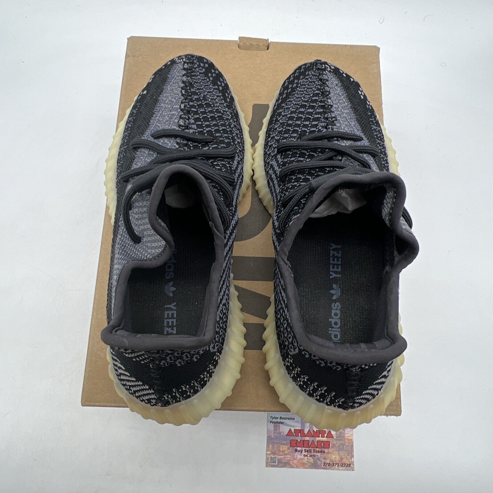 Size 6.5 - adidas Yeezy Boost 350 V2 Low Carbon Black Grey Cream (FZ5000)