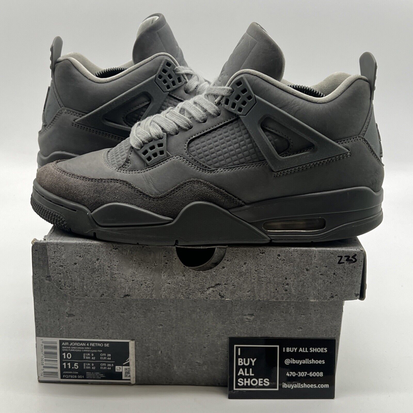 Size 10 - Air Jordan 4 Retro 2024 Paris Olympics Wet Cement (FQ7928-001)