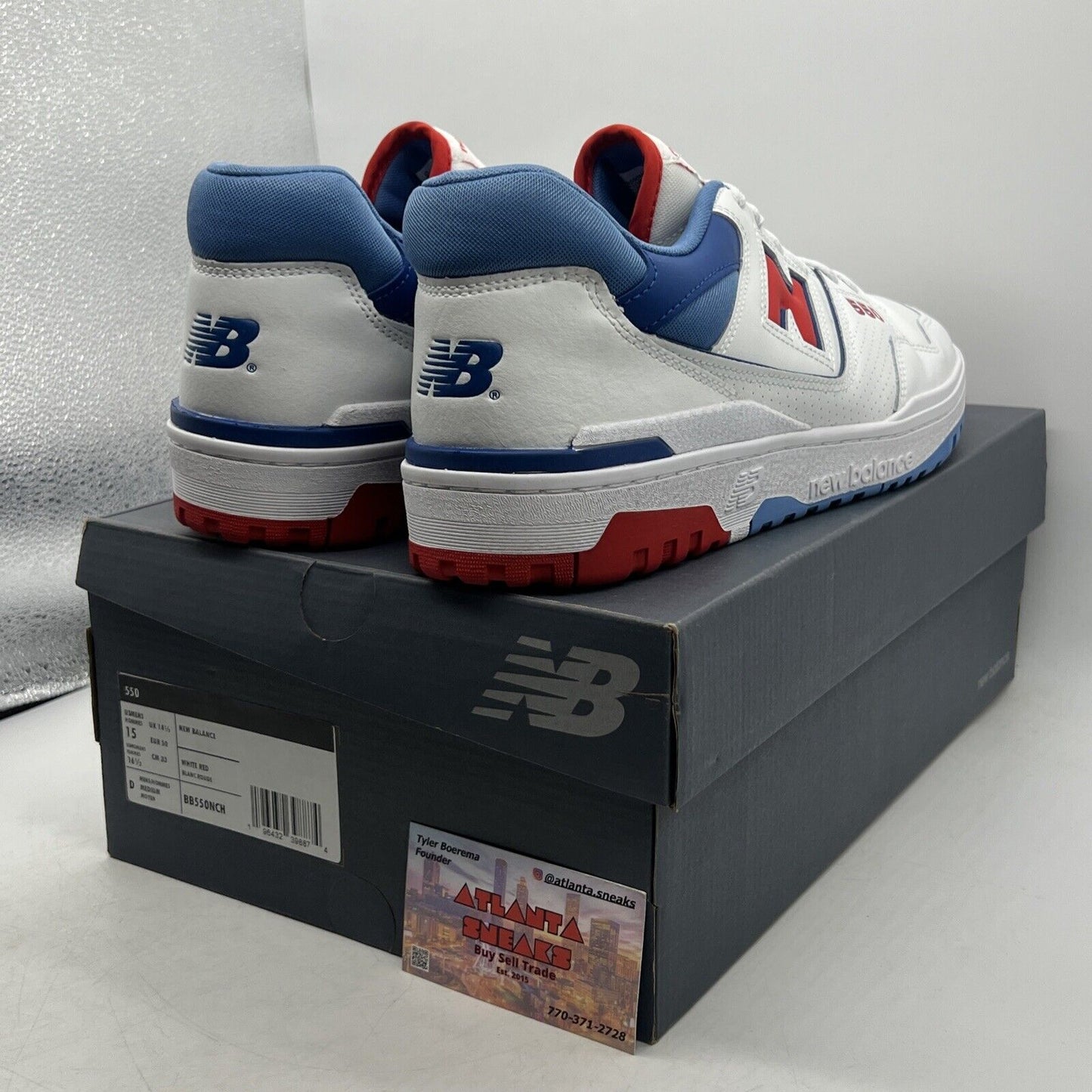 Size 15 - New Balance 550 Red Atlantic Blue Leather (BB550NCH)