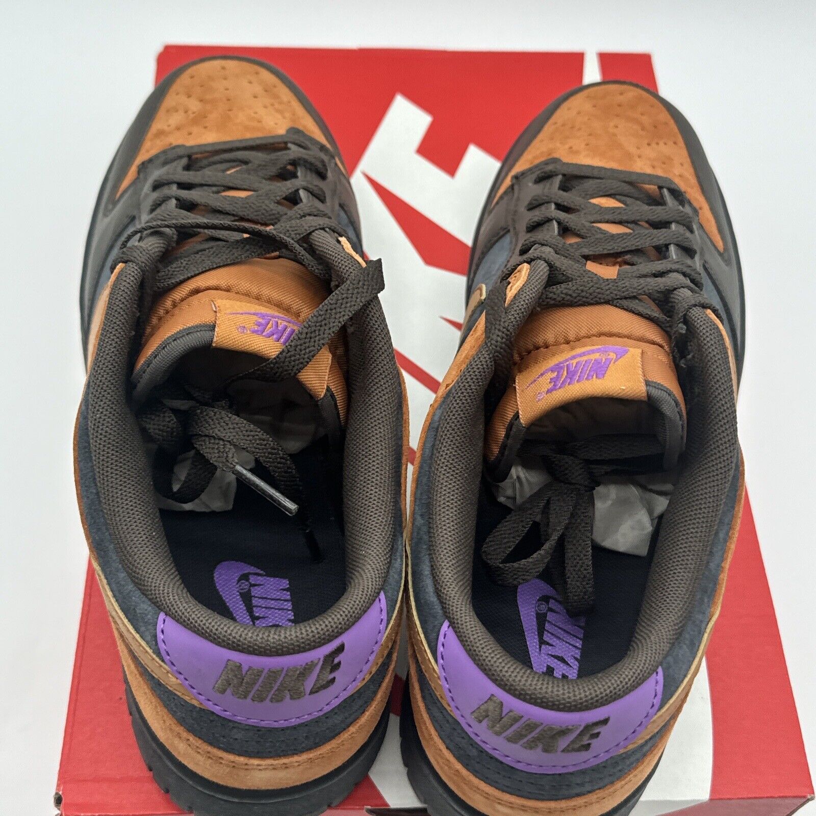 Size 10.5 - Nike Dunk Low Premium Cider Orange Suede Purple Accents Brown Leathe