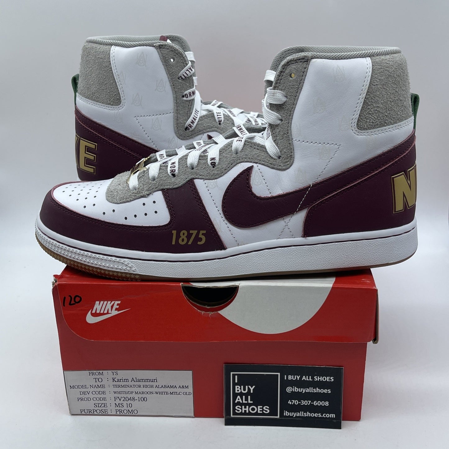 Size 10 - Nike Alabama A&M University x Terminator High Bulldogs