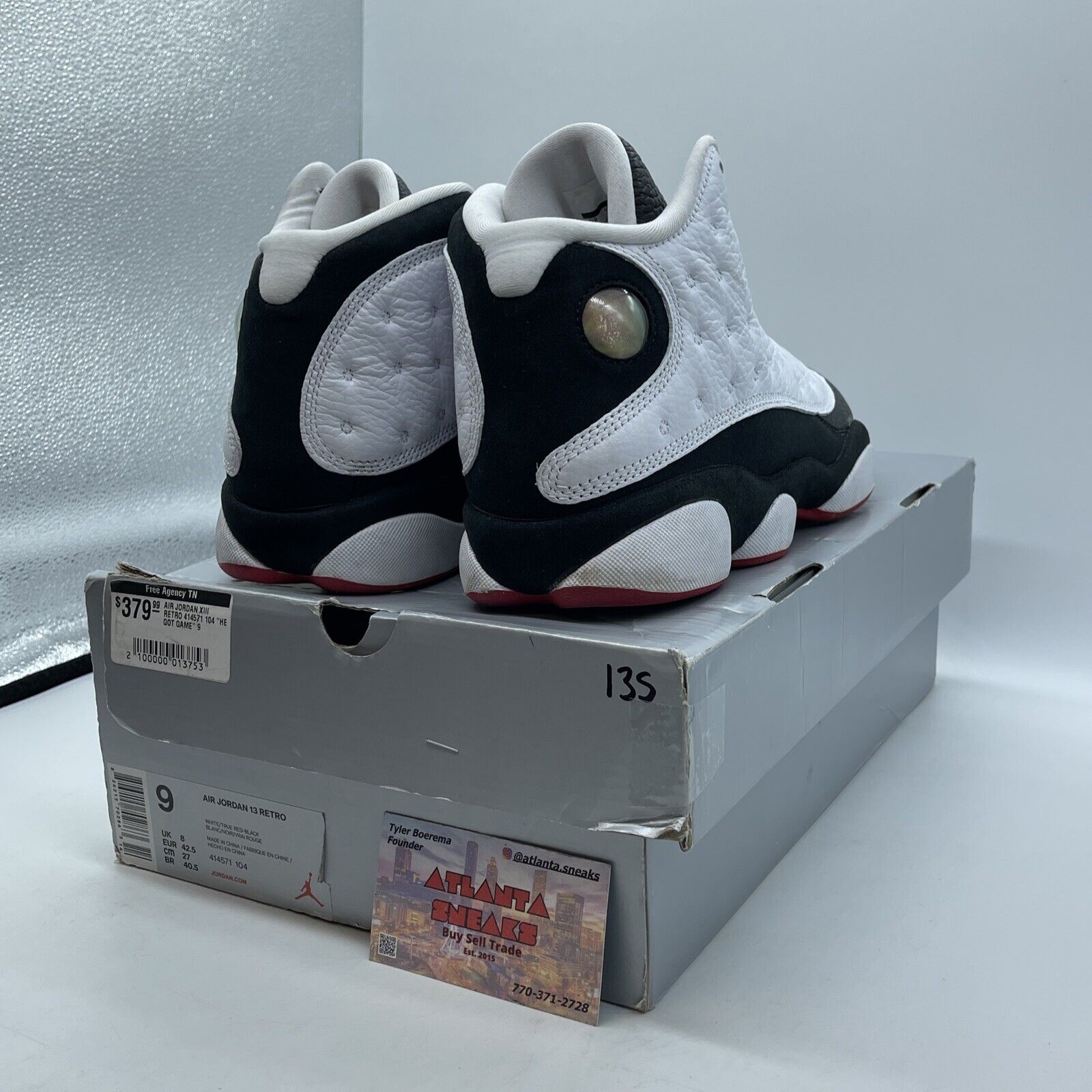 Size 9 - Jordan 13 Retro He Got Game 2018 White Red Black Suede (414571-104)