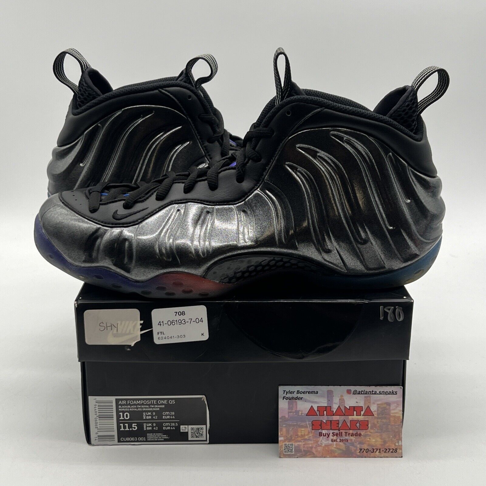 Size 10 - Nike Air Foamposite One QS Gradient Soles Black Purple (CU8063-001)