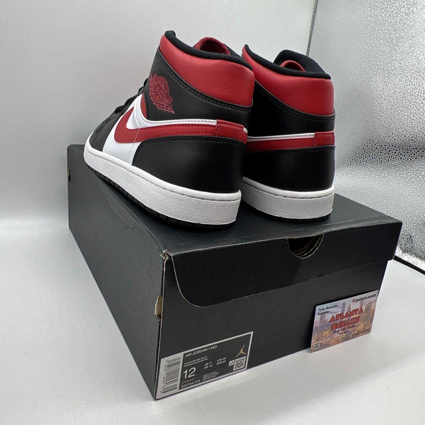 Size 12 - Jordan 1 Mid Bred Toe Brand New Og All