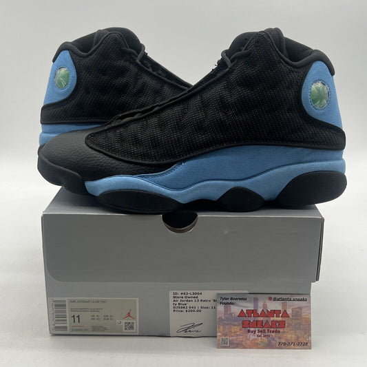 Size 11 - Jordan 13 Retro Mid Black University Blue Suede Leather (DJ5982-041)