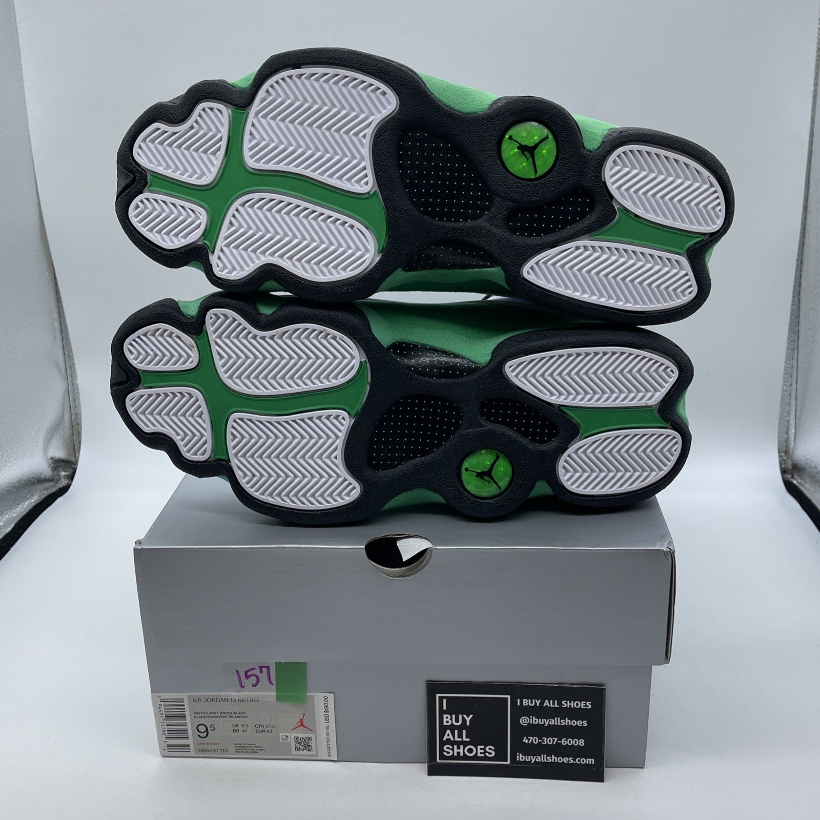 Size 9.5 - Air Jordan 13 Retro Lucky Green 2020 Suede Leather (DB6537-113)