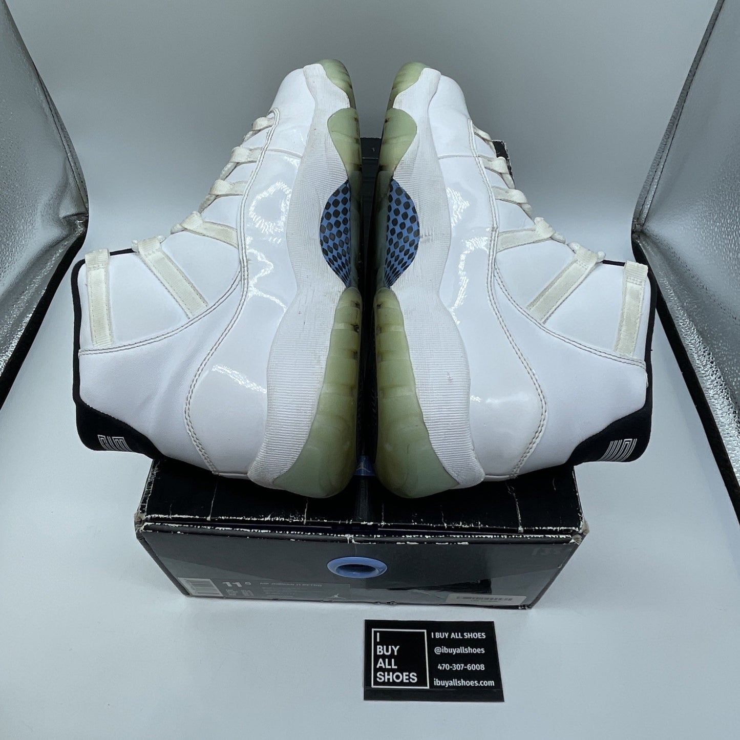 Size 11.5 - Jordan 11 Retro High Legend Blue White Leather (378037-117)