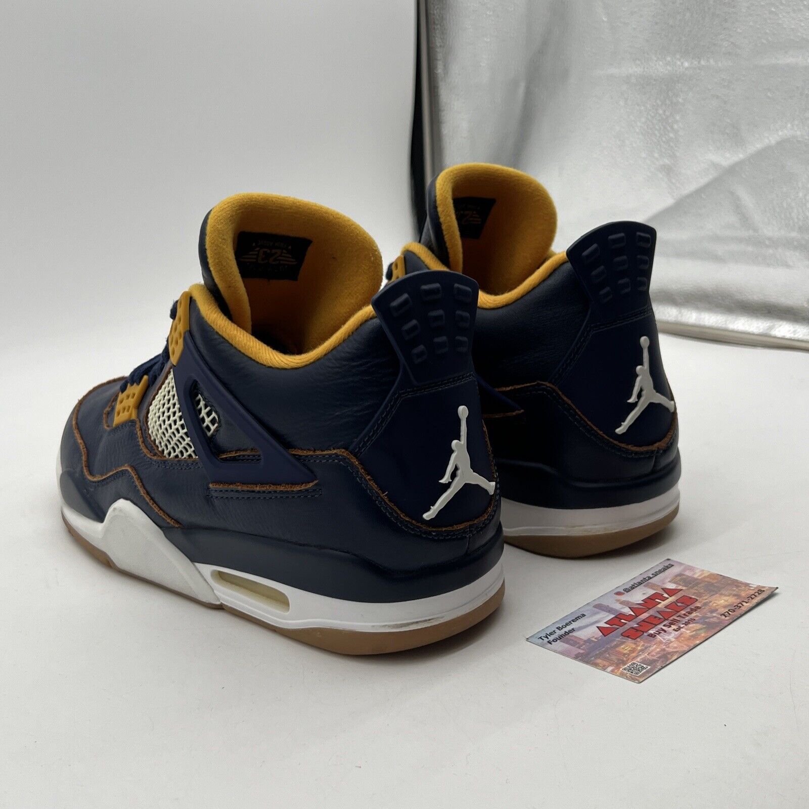 Size 11 - Air Jordan 4 Retro Dunk From Above Navy Yellow Leather (308497-425)