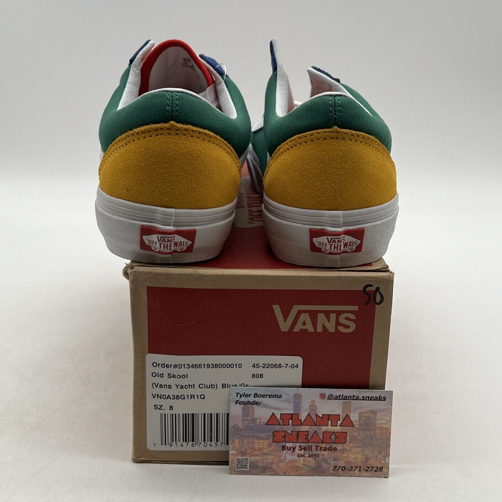 Size 8 - VANS Old Skool Yacht Club Red Blue Yellow White  (VN0A38G1R1Q)