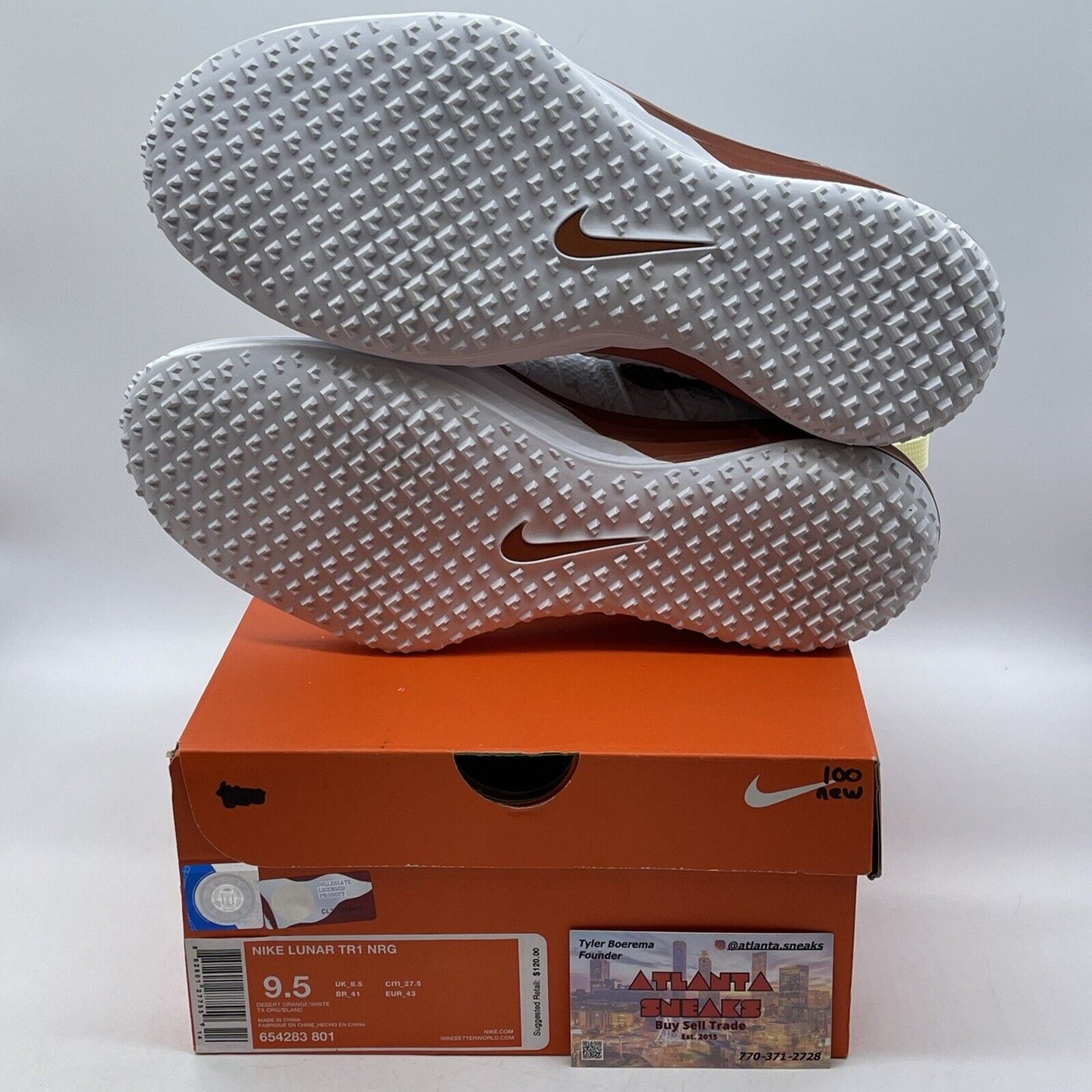 Size 9.5 - Nike Lunar TR1 Texas brown White  Suede leather (654283-801)