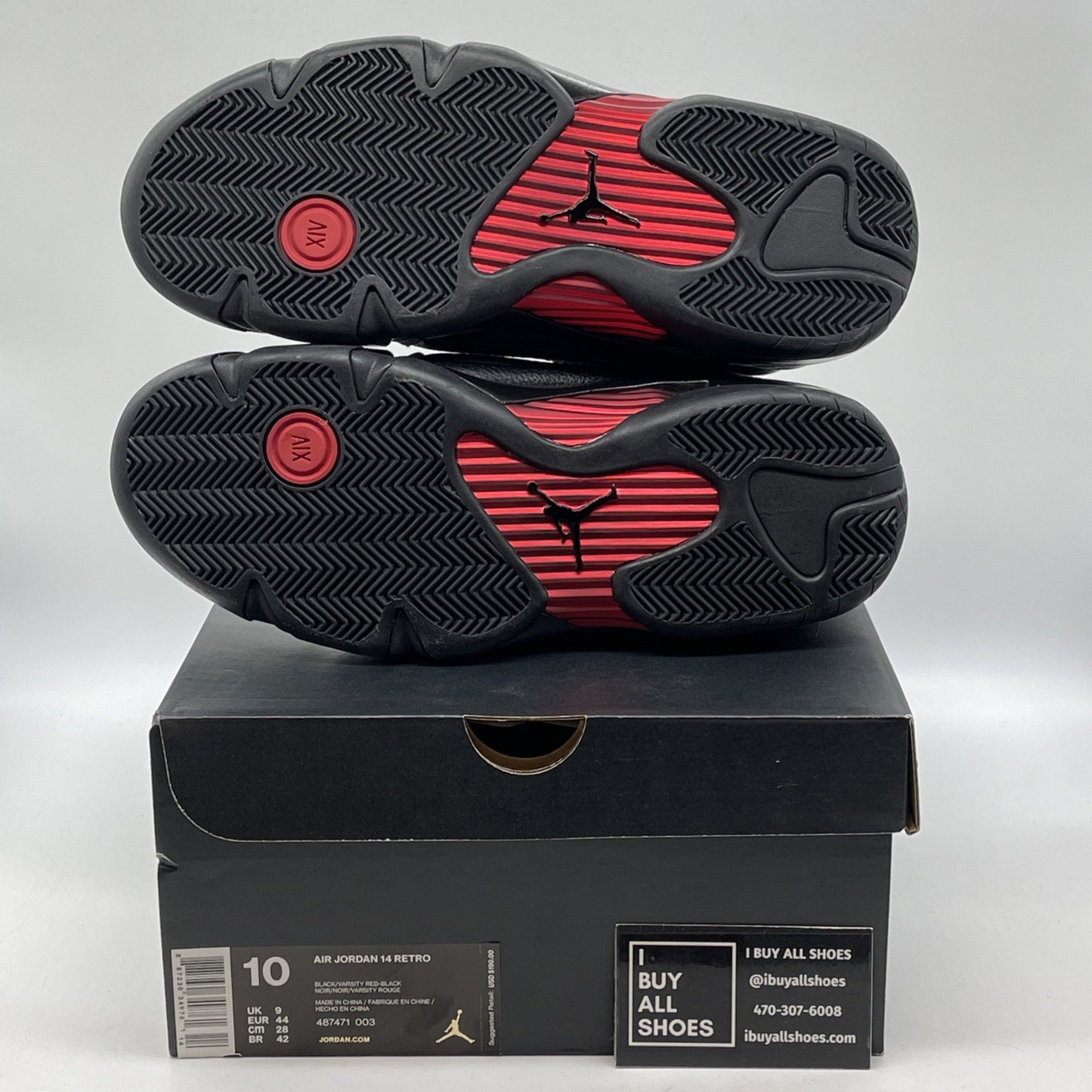 Size 10 - Air Jordan 14 Retro 2018 Last Shot Black Suede Leather  (487471-003)