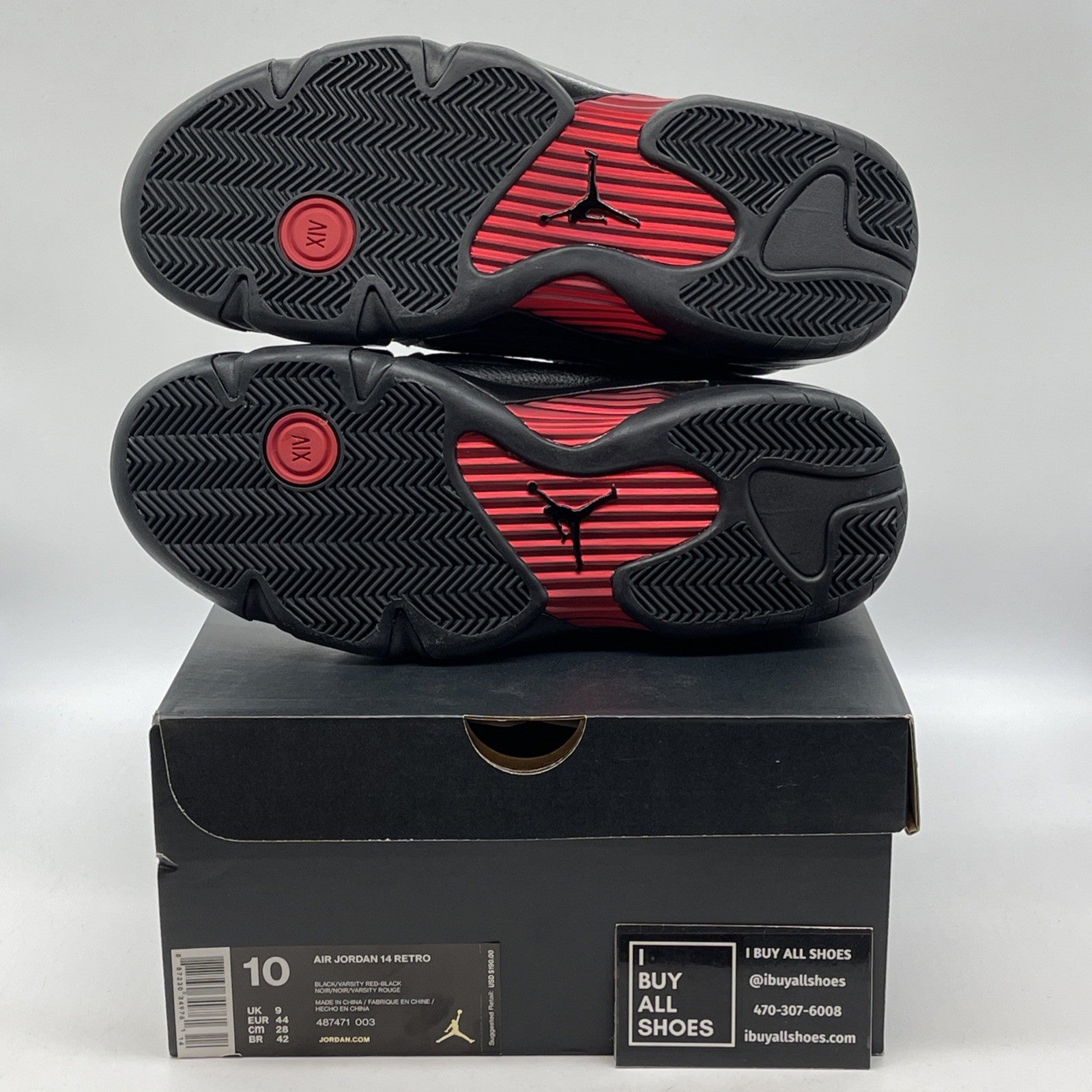 Size 10 - Air Jordan 14 Retro 2018 Last Shot Black Suede Leather  (487471-003)