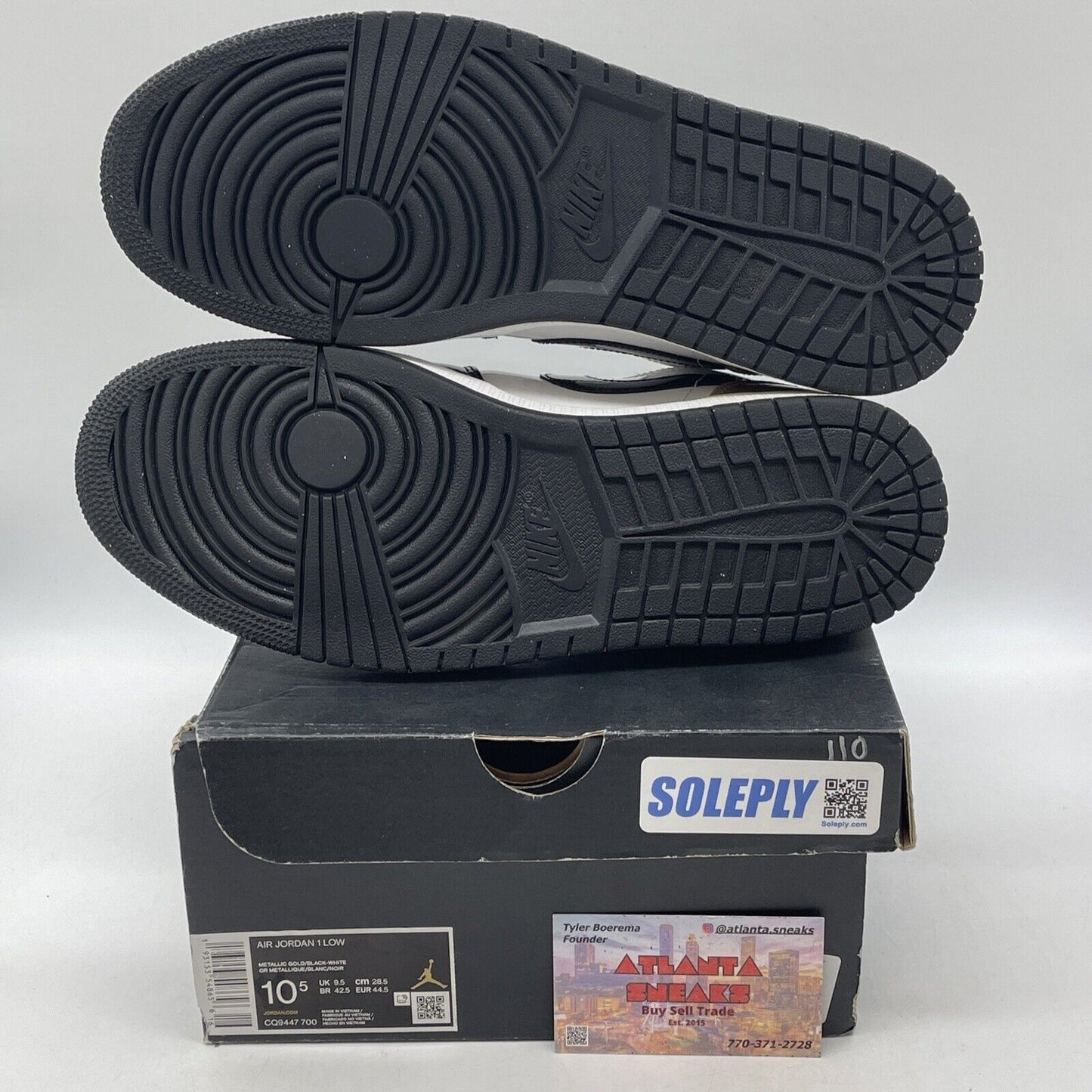 Size 10.5 - Air Jordan 1 Low Gold Toe Black White Leather (CQ9447-700)