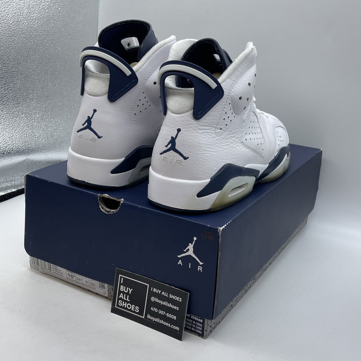 Size 10.5 - Jordan 6 Retro Midnight Navy White Leather (CT8529-141)