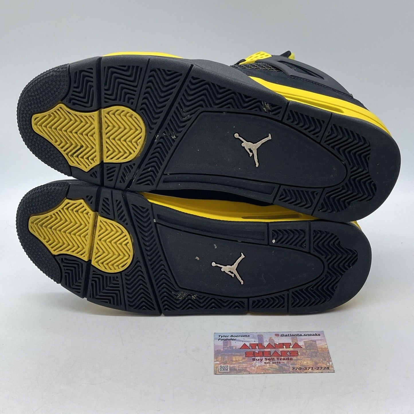 Size 10.5 - Jordan 4 Retro Mid Thunder Yellow Leather Black Suede (DH6927-017)