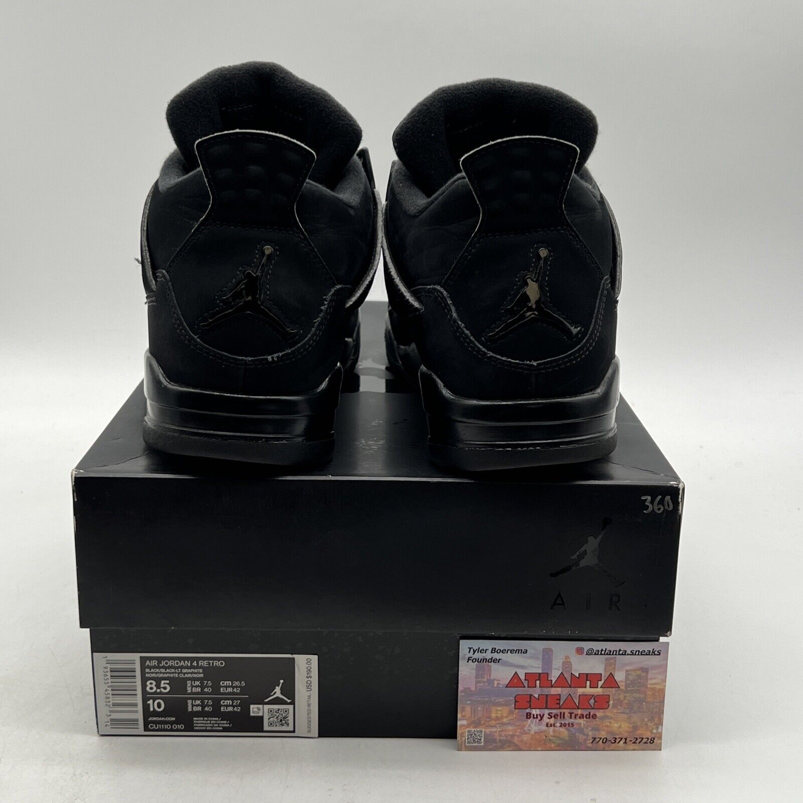 Size 8.5 - Jordan 4 Retro Mid Black Cat (CU1110-010)