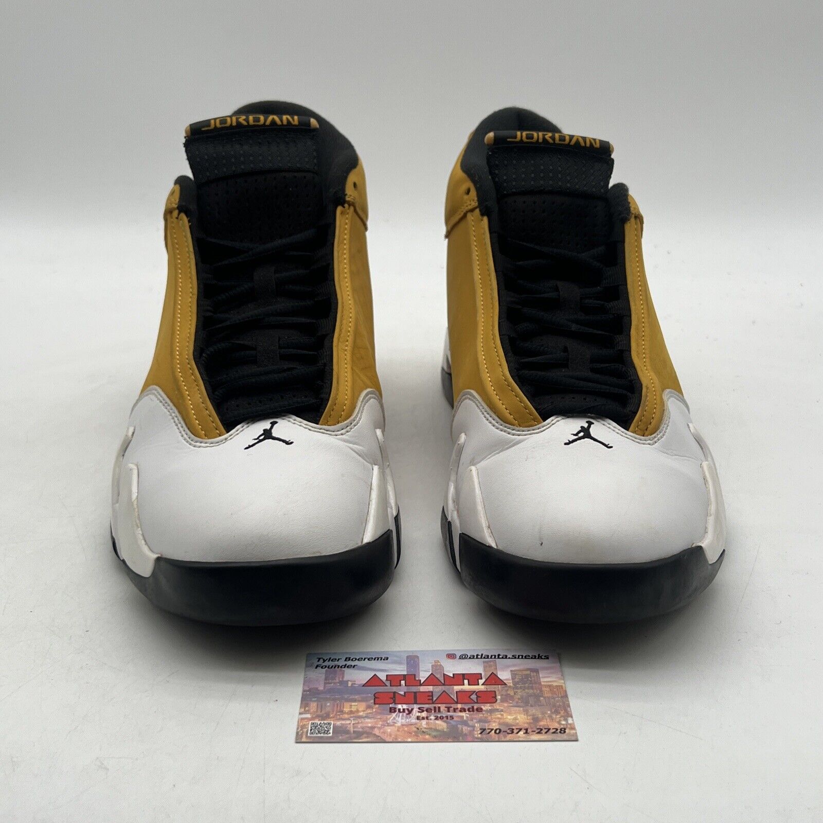 Size 13 - Jordan 14 Retro Light Ginger 2022 White Yellow Black (487471-701)