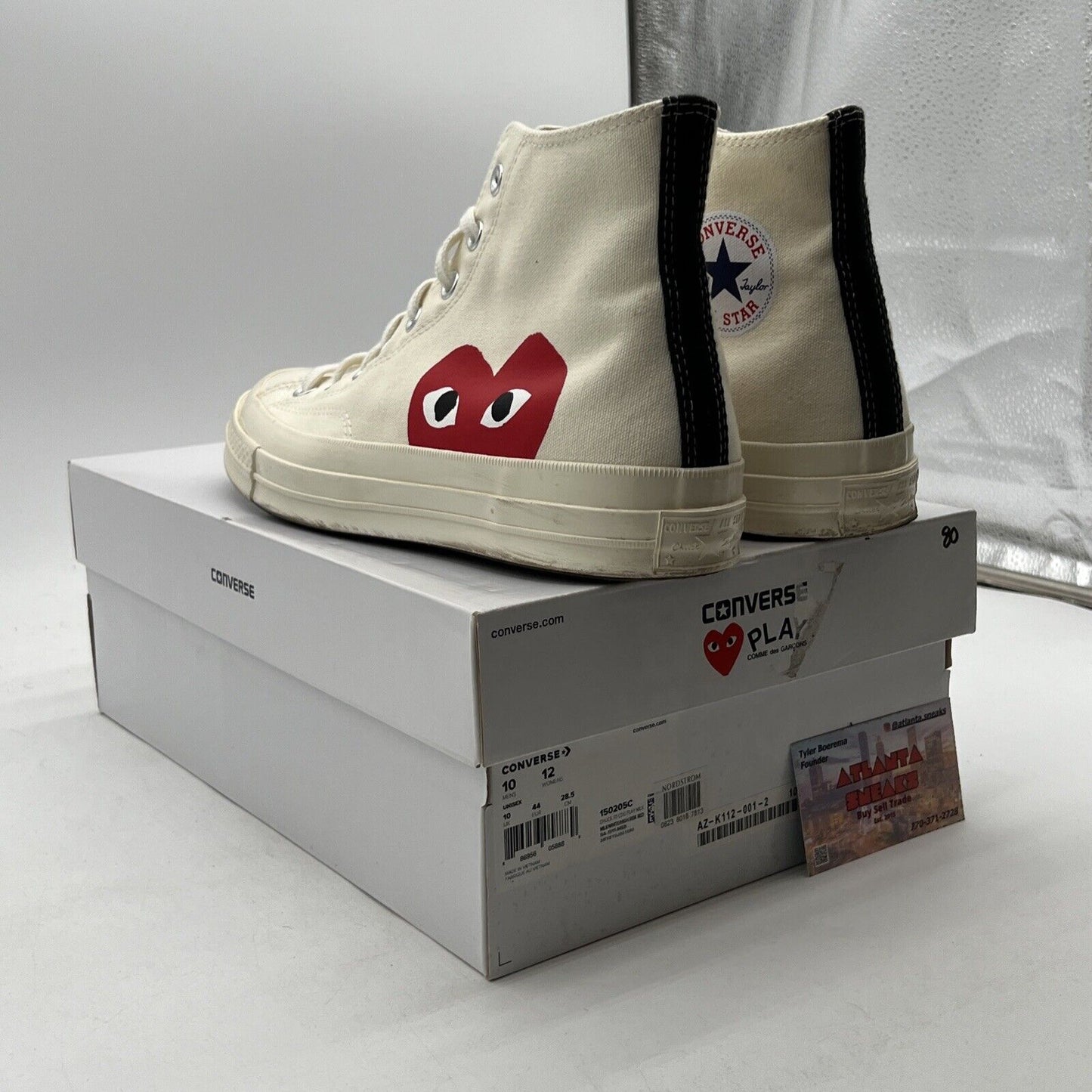 Size 10 - Converse Comme des Garçons Play x Chuck 70 2015 High Milk