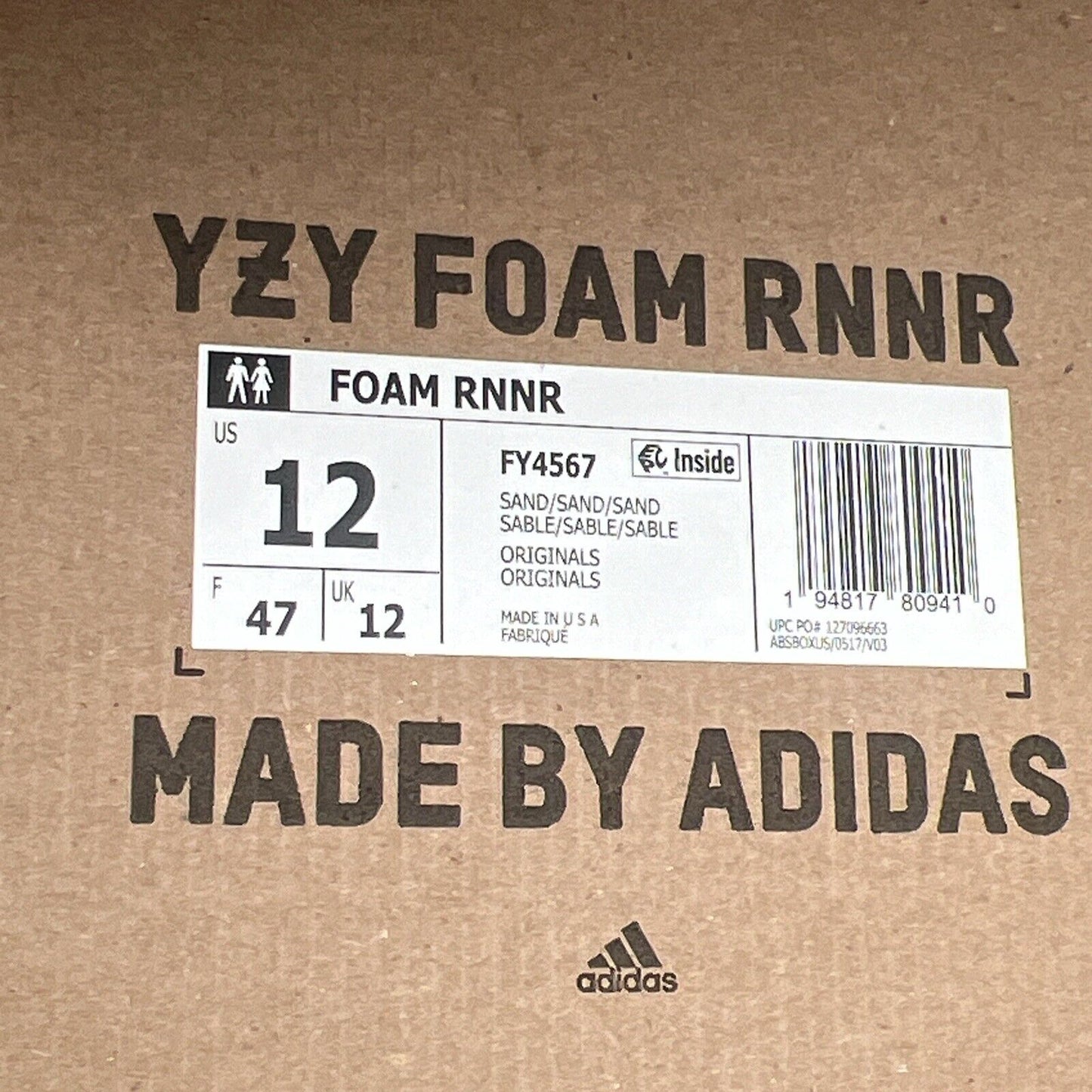 Size 12 - Yeezy Foam RNNR Sand (FY4567)