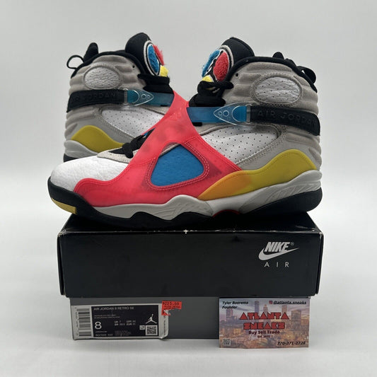 Size 8 - Jordan 8 Retro SP SE Multi-Color 2019 White Leather OG All