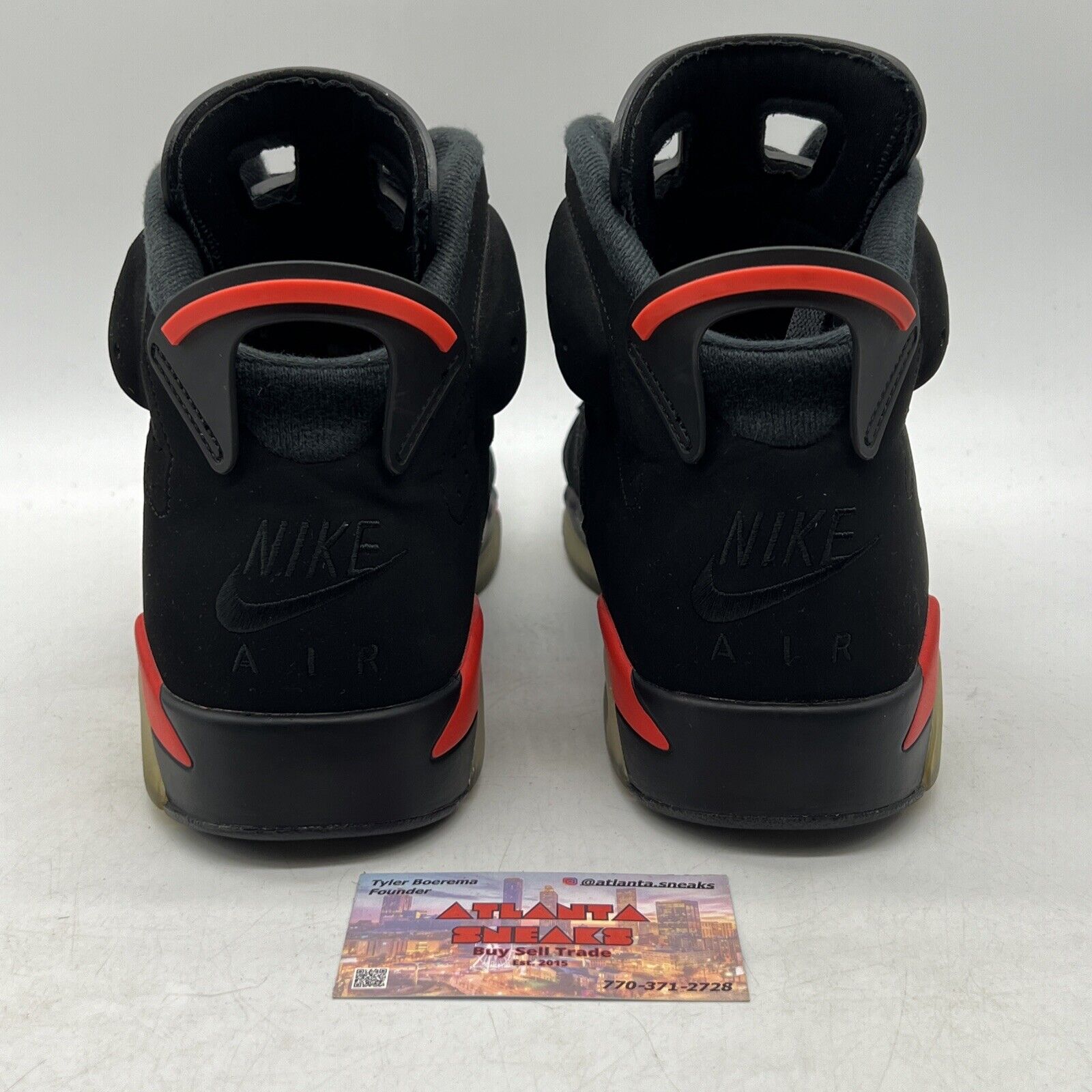 Size 11.5 - Jordan 6 Retro Mid Infrared Black Red Suede (384664-060)