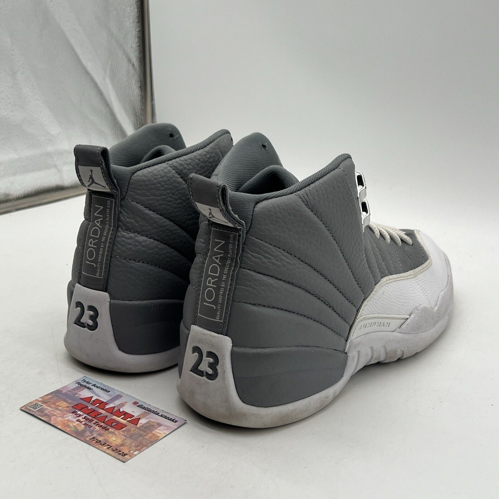 Size 10 - Jordan 12 Stealth 2022 White Grey Leather (CT8013-015)