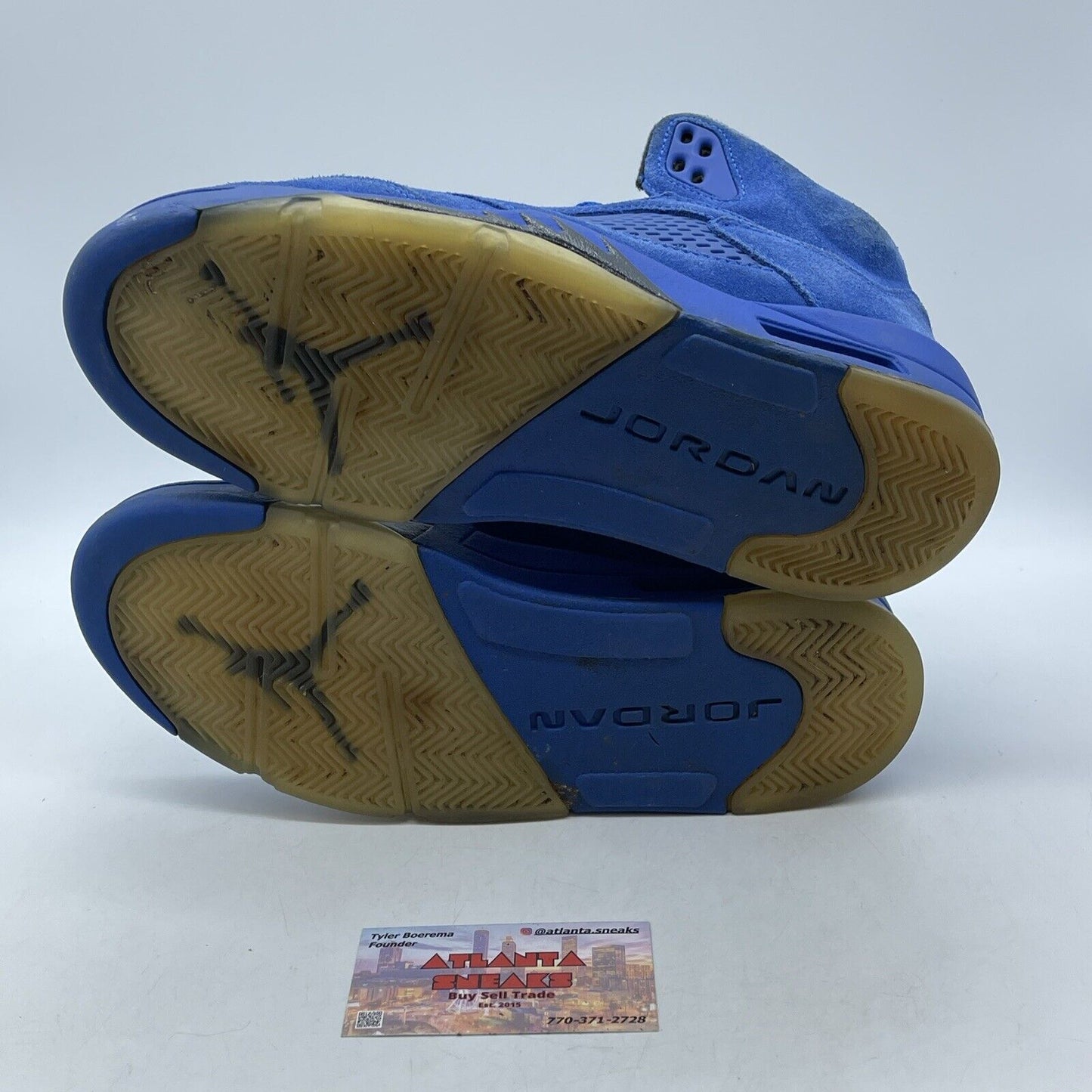 Size 8.5 - Air Jordan 5 Retro Blue Suede Black (136027-401)
