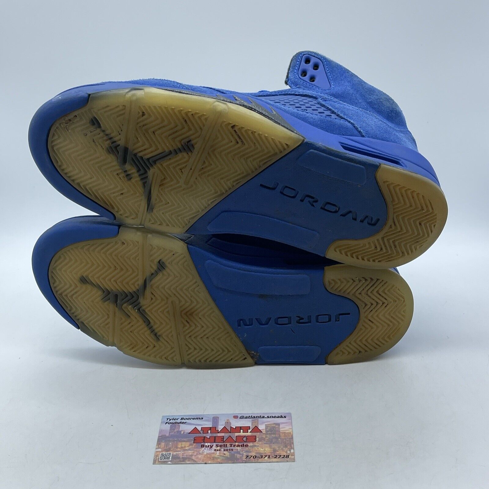 Size 8.5 - Air Jordan 5 Retro Blue Suede Black (136027-401)