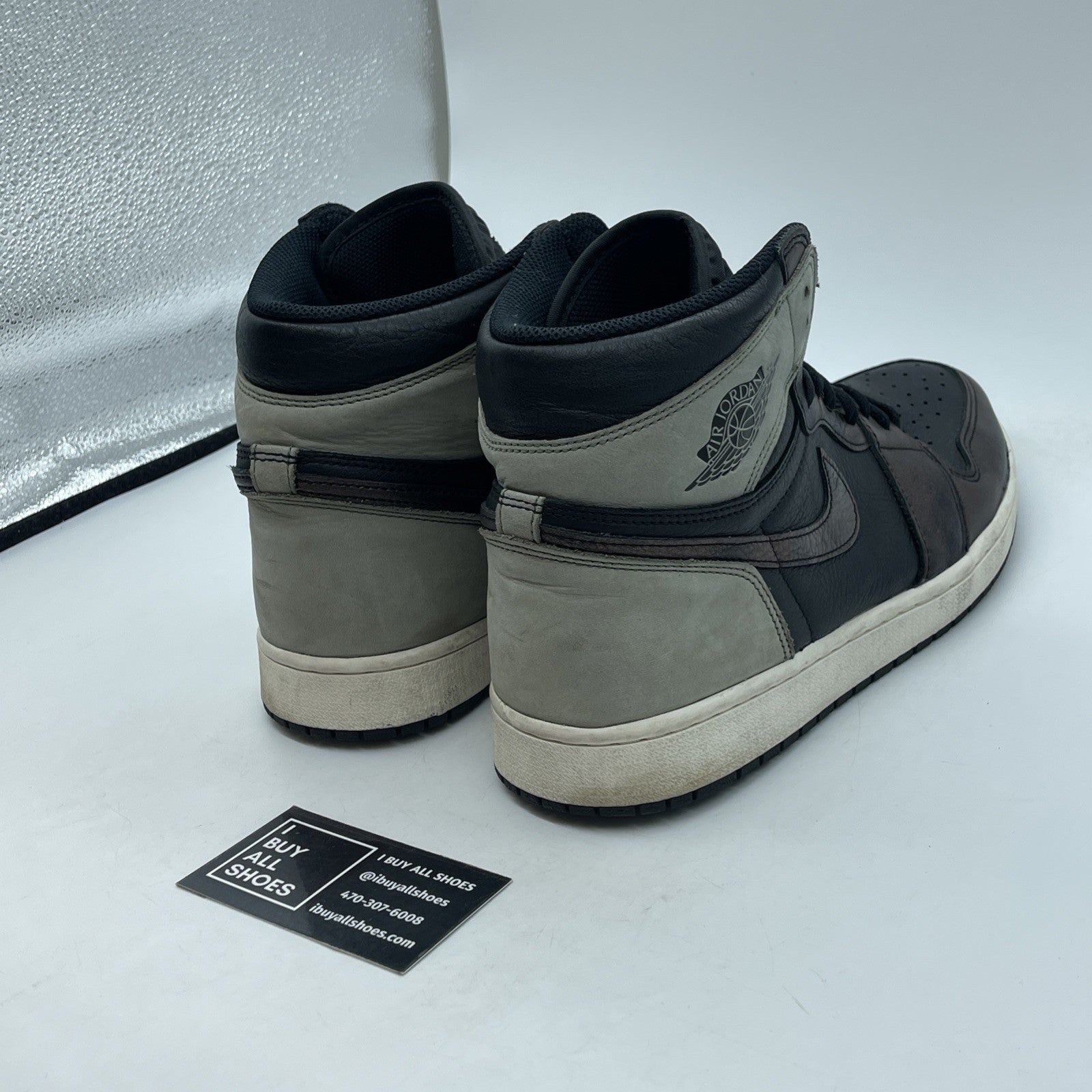 Size 12 - Air Jordan 1 Retro OG High Patina Grey Black Suede (555088-033)