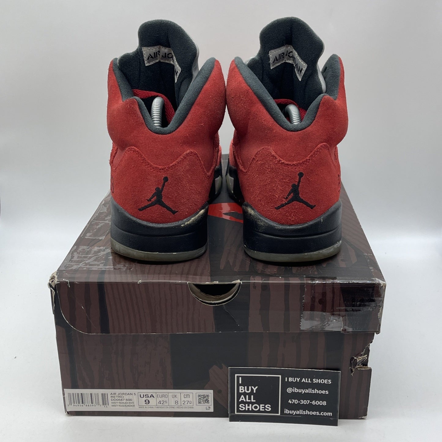 Size 9 - Jordan 5 Retro Mid Raging Bull Red Black Suede (DD0587-600)