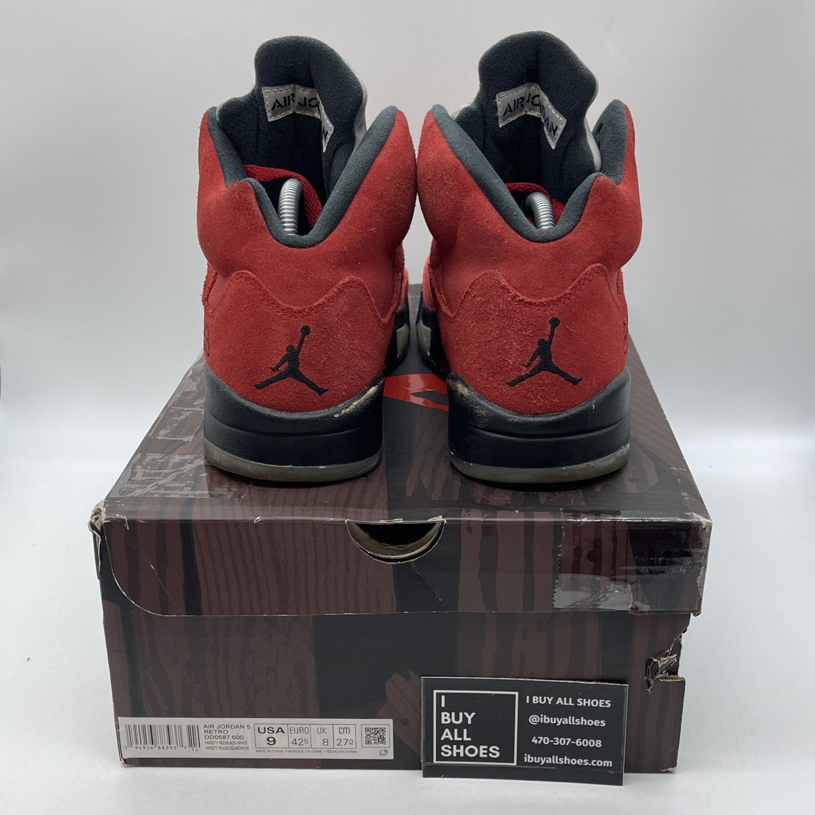 Size 9 - Jordan 5 Retro Mid Raging Bull Red Black Suede (DD0587-600)