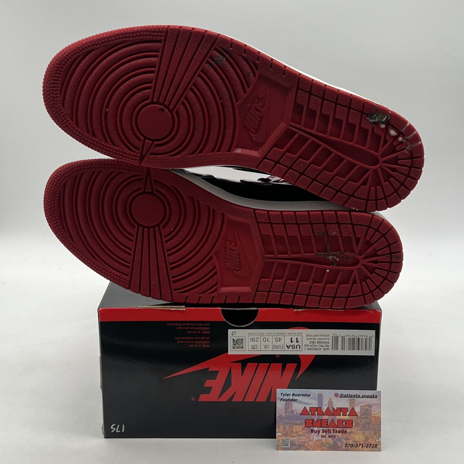 Size 11 - Jordan 1 Retro OG High Patent Bred (555088-063)
