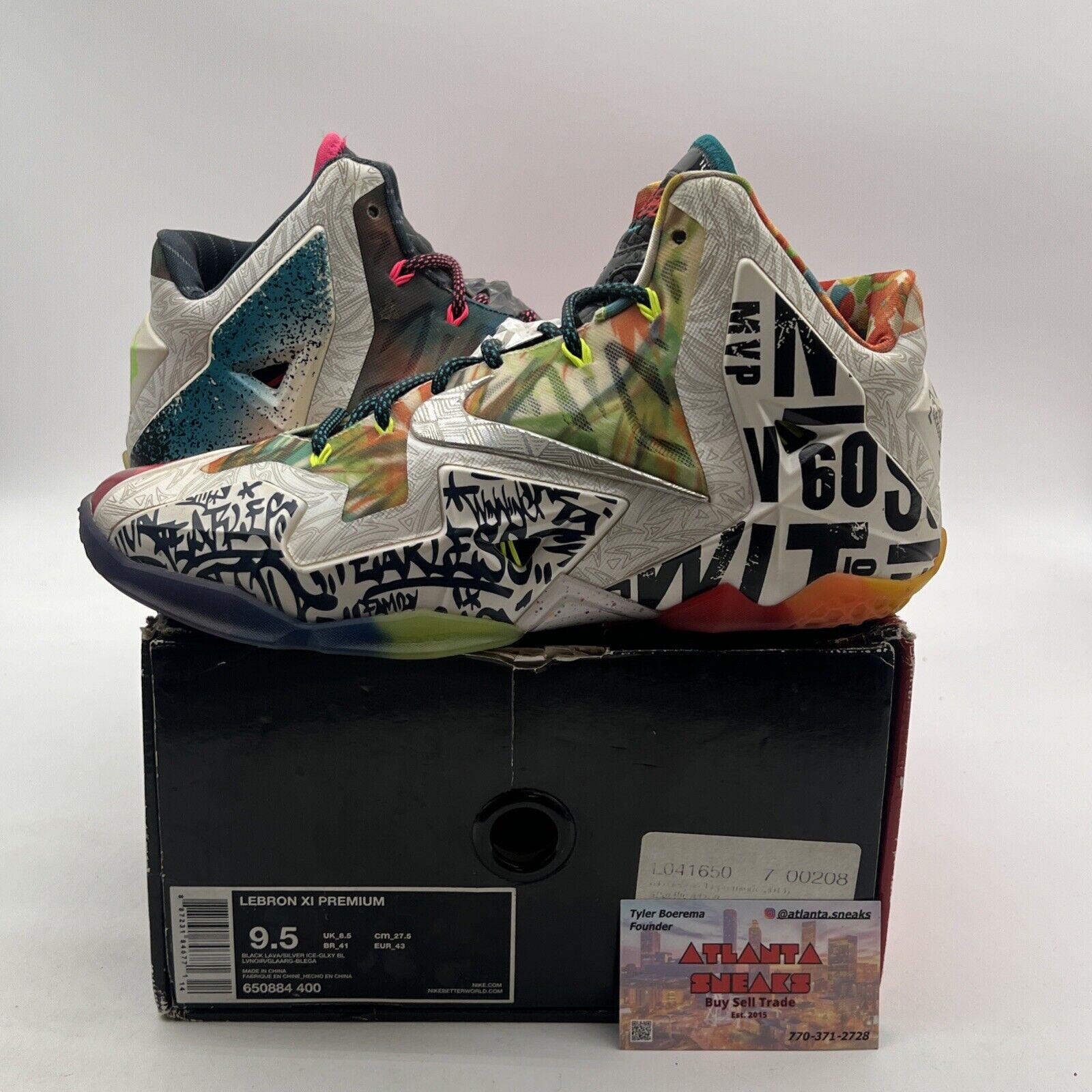 Size 9.5 - Nike LeBron 11 Premium What The LeBron (650884-400)