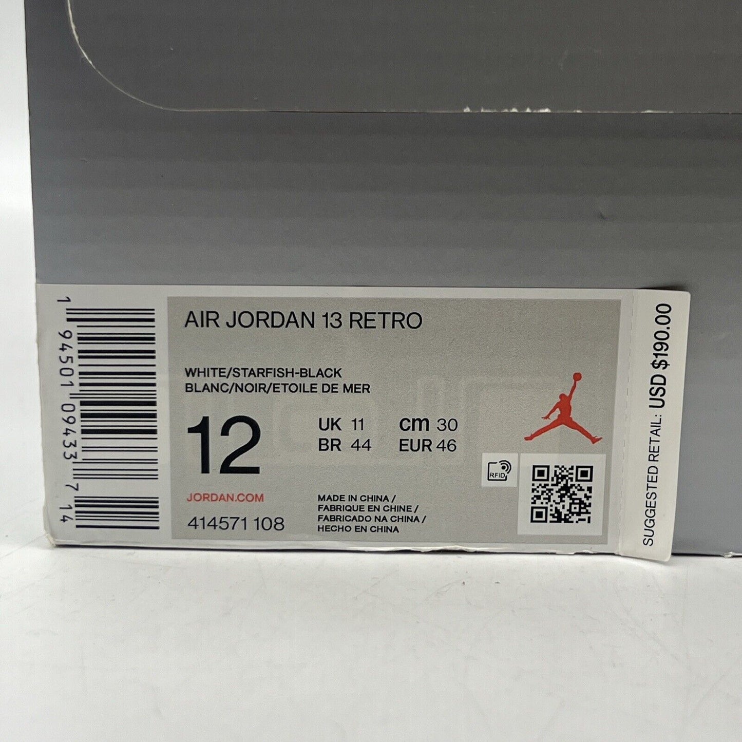 Size 12 - Air Jordan 13 Retro Starfish White Orange Black Leather Suede