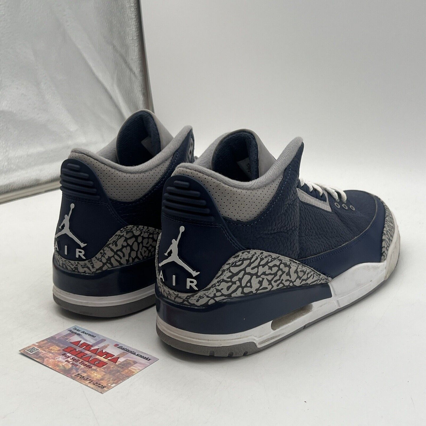 Size 10 - Jordan 3 Retro Blue Navy White Grey Leather (CT8532-401)