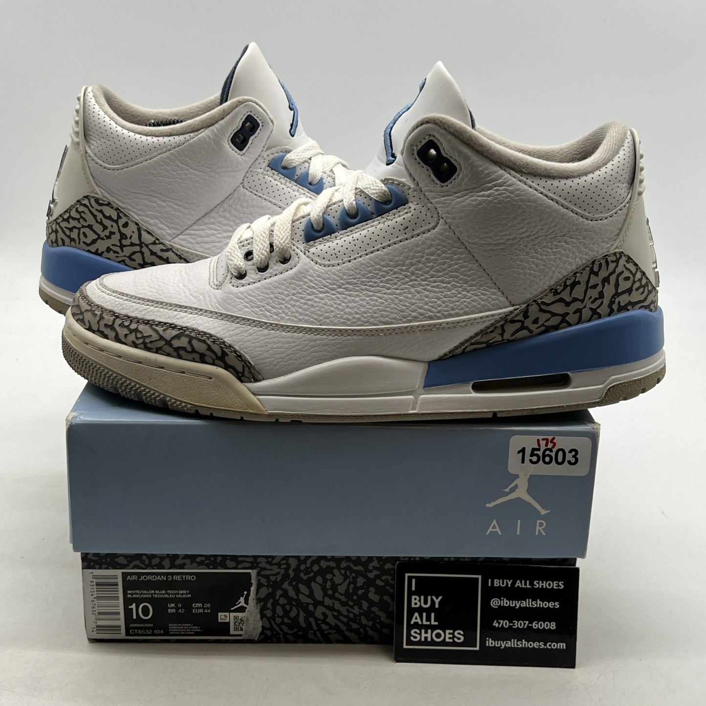 Size 10 - Air Jordan 3 Retro Mid UNC (CT8532-104)
