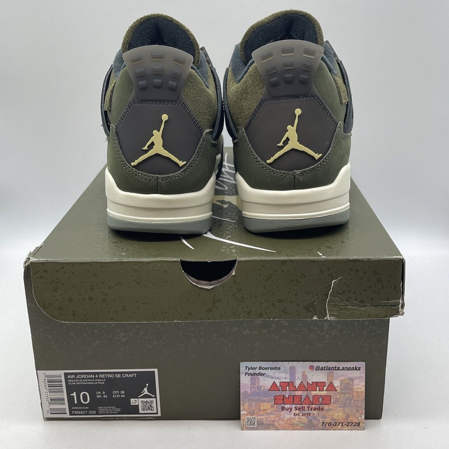 Size 10 - Jordan 4 SE Retro Low Craft - Olive Suede Black Leather (FB9927-200)