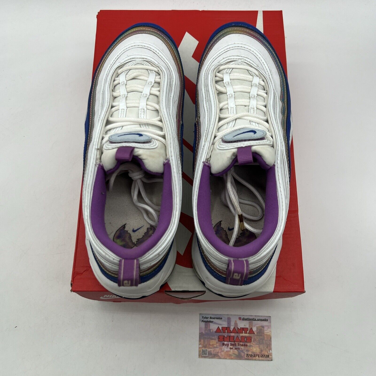 Size 9.5 - Nike Air Max 97 Easter White Blue Leather (CJ0591-100)