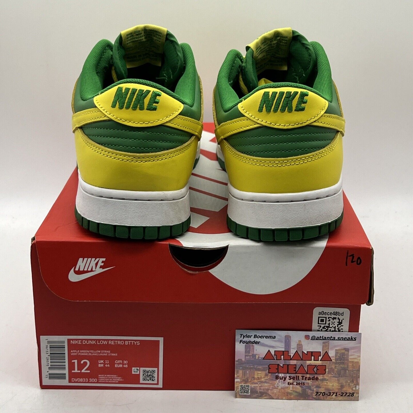 Size 12 - Nike Dunk Low Reverse Brazil Yellow Green White Leather