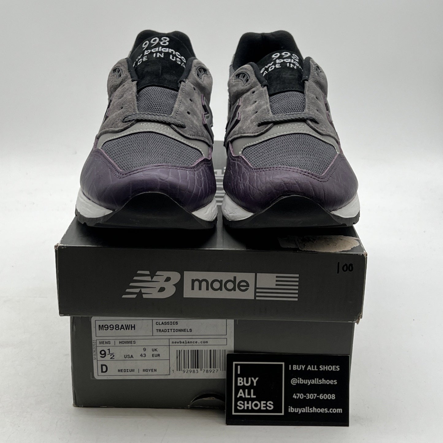Size 9.5 - New Balance 998 Made in the USA Purple Croc (M998AWH)