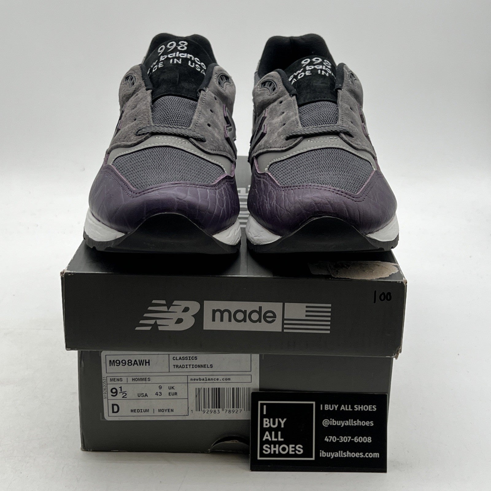 Size 9.5 - New Balance 998 Made in the USA Purple Croc (M998AWH)