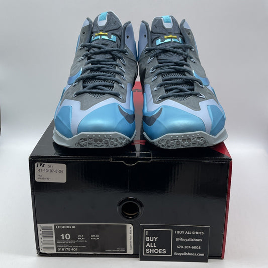 Size 10 - Nike LeBron 11 Armory Slate Blue Grey Suede Leather (616175-401)