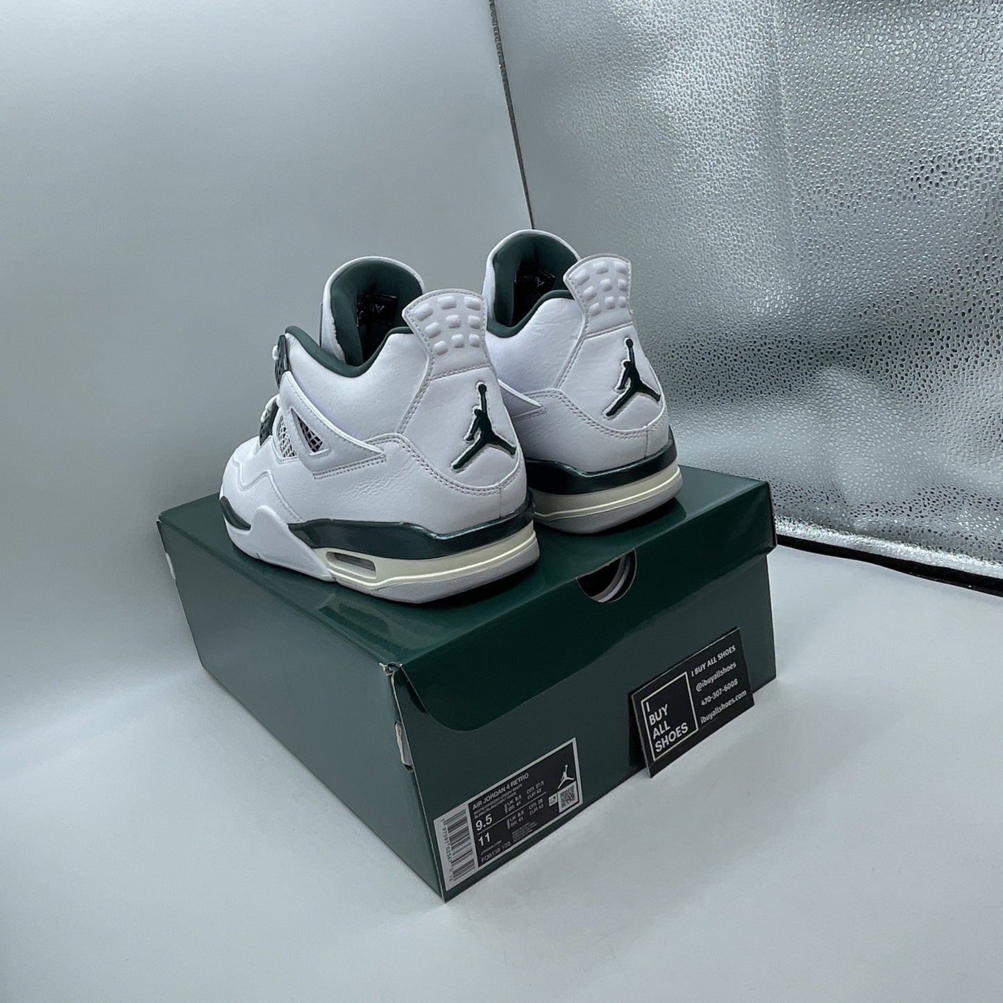 Size 9.5 - Air Jordan 4 Retro Oxidized Green White Leather (FQ8138-103)