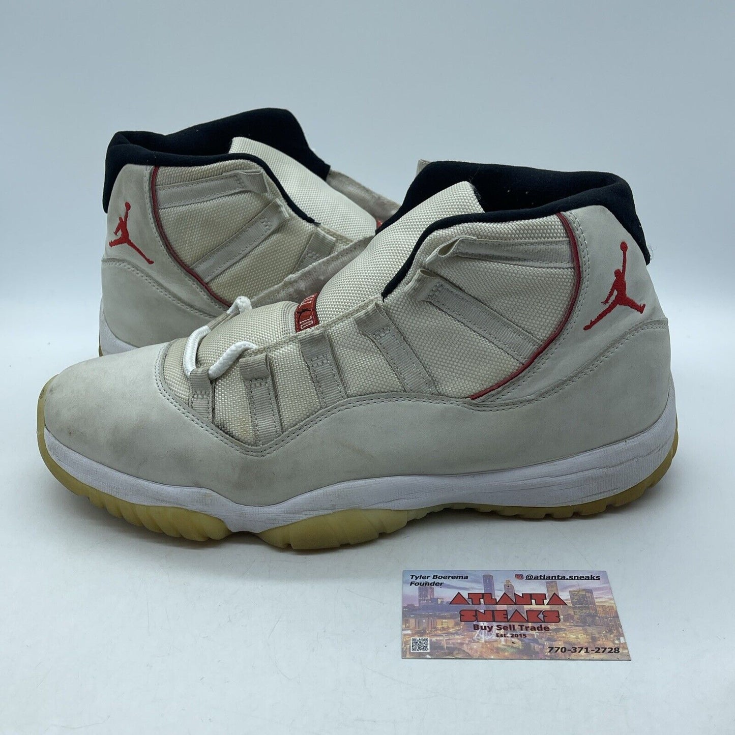 Size 12 - Air Jordan 11 Retro Platinum Tint Tan Suede White Black (378037-016)