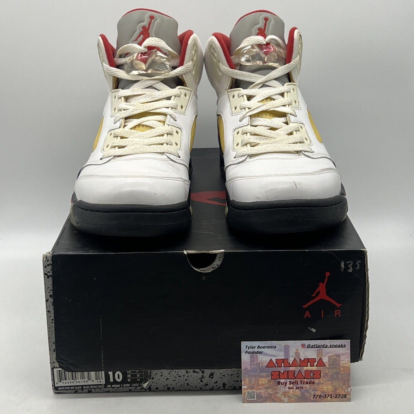 Size 10 - Air Jordan 5 Retro 2013 Fire Red Black White (136027-100)