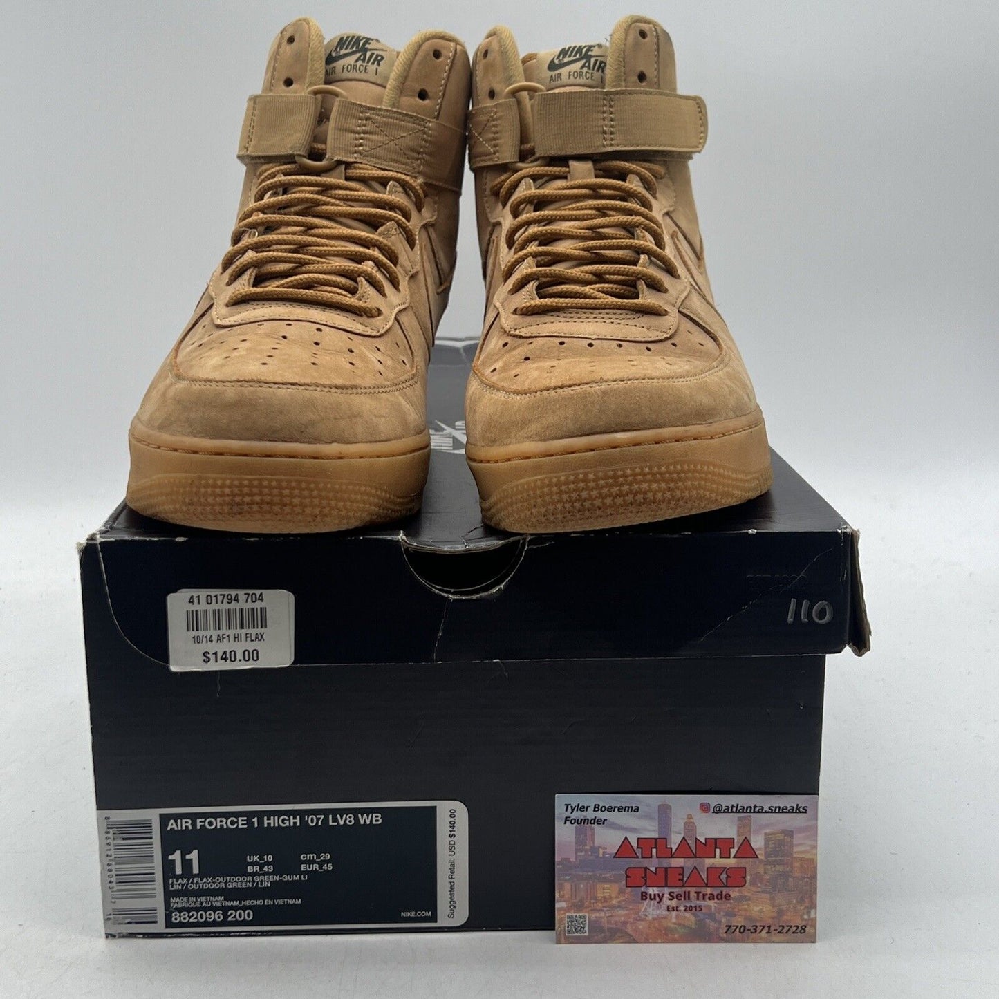 Size 11 - Nike Air Force 1 '07 LV8 WB High Flax Suede (882096-200)