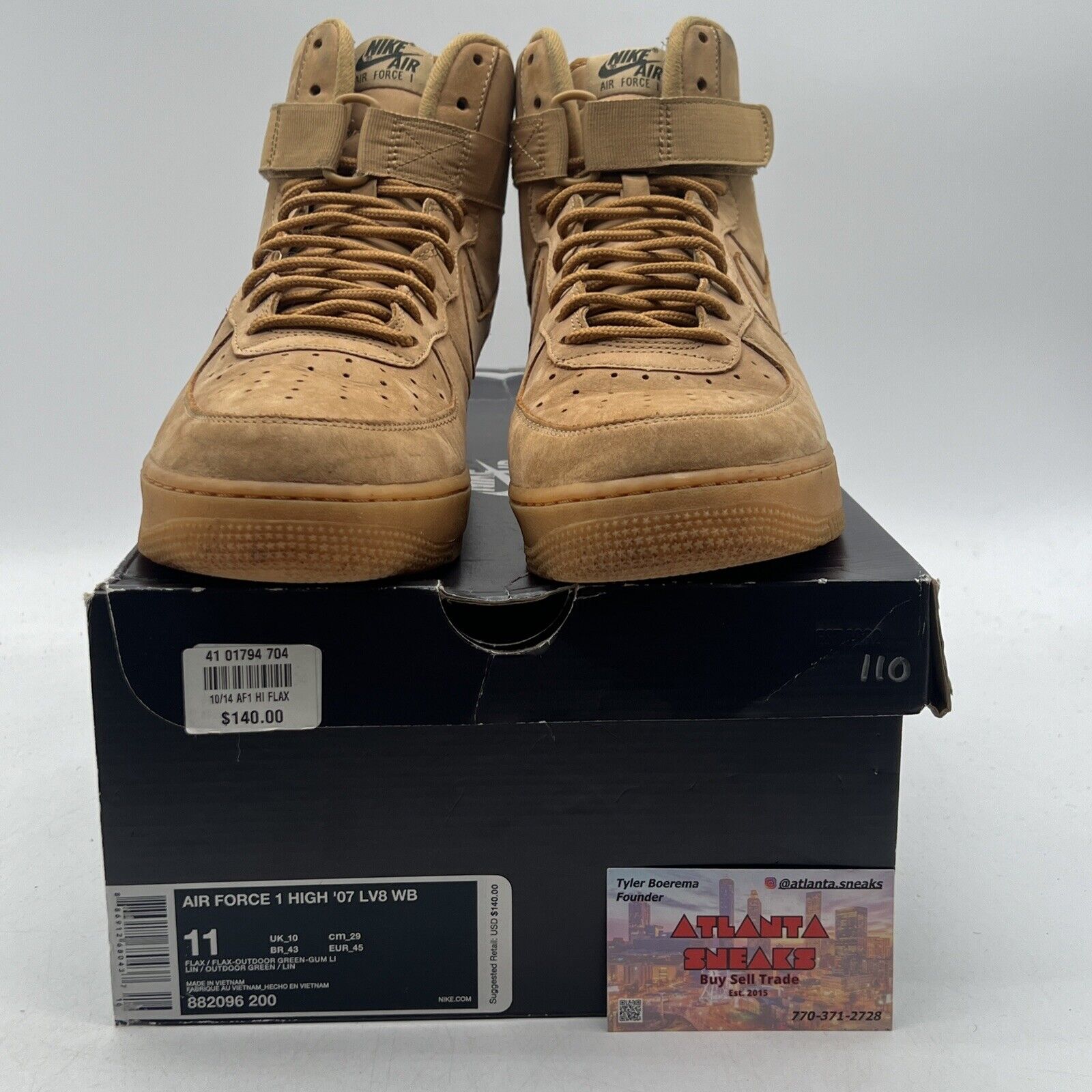 Size 11 - Nike Air Force 1 '07 LV8 WB High Flax Suede (882096-200)