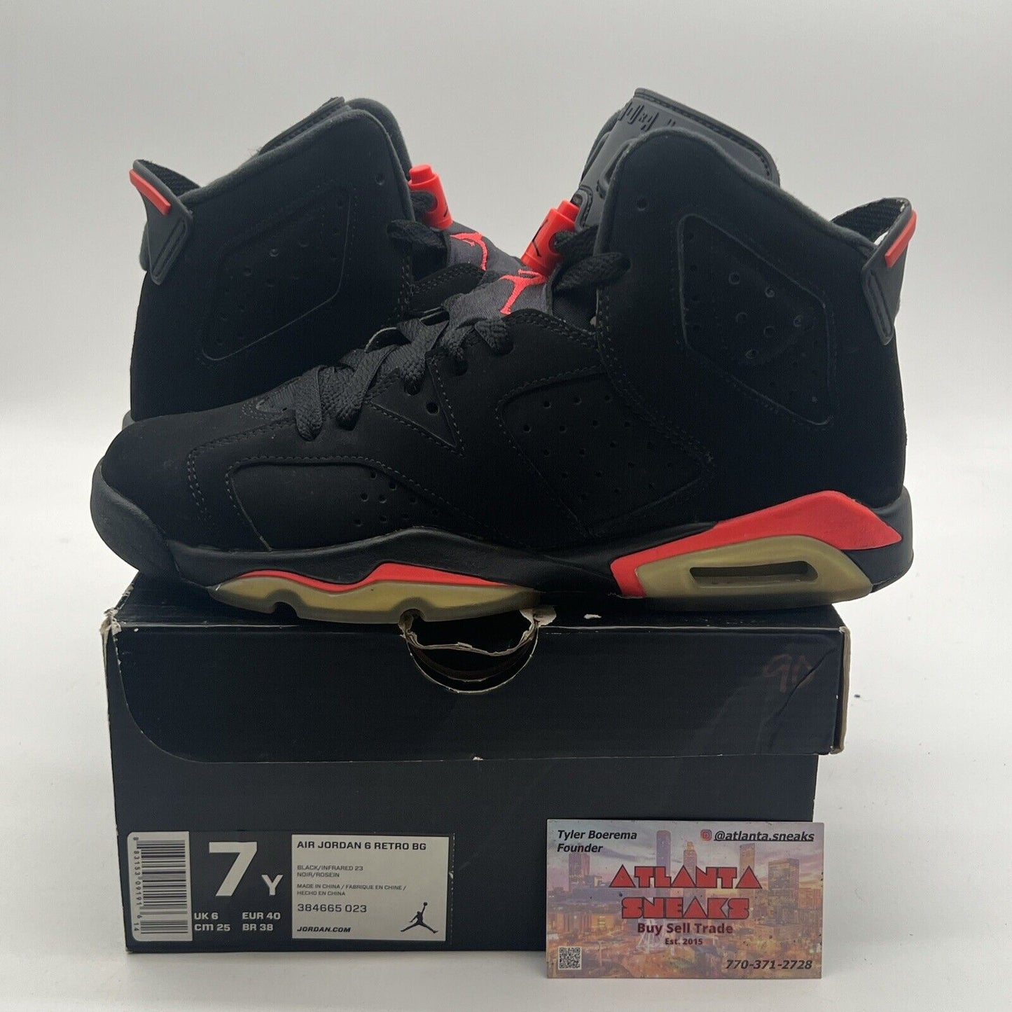 Size 7 (GS) - Air Jordan 6 Retro 2014 Mid Infrared (384665-023)