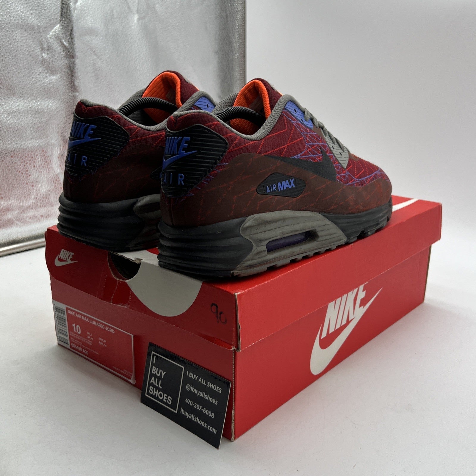 Size 10 - Nike Air Max Lunar 90 Jacquard Red Clay (654468-600)