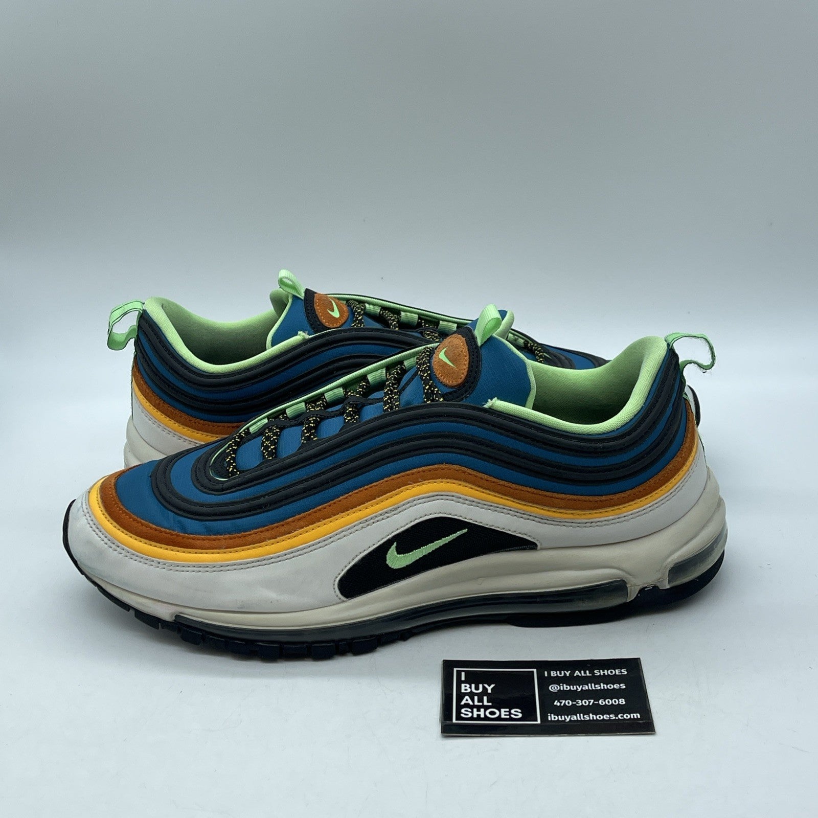 Size 13 - Nike Air Max 97 Green Abyss Illusion Green Blue Suede (CZ7868-300)